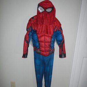 Spider Man Boys Medium Size Costume With Gloves and Mask New